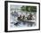 Jacques Marquette and Louis Joliet on the Upper Mississippi River in Canoes, c.1673-null-Framed Giclee Print