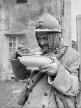 Soldiers Eating in an Advanced Post in the Champagne Region, 1916-Jacques Moreau-Mounted Photographic Print