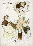 Ladies' Maid Tightens Her Mistress's Corset-Jacques Wely-Framed Art Print