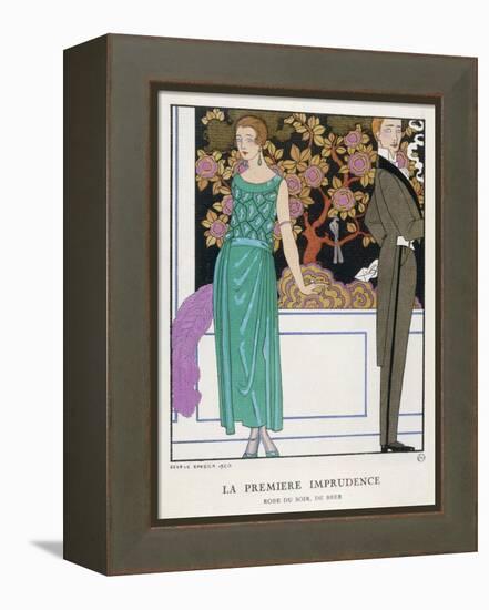 Jade Green Dress by Beer-Georges Barbier-Framed Premier Image Canvas