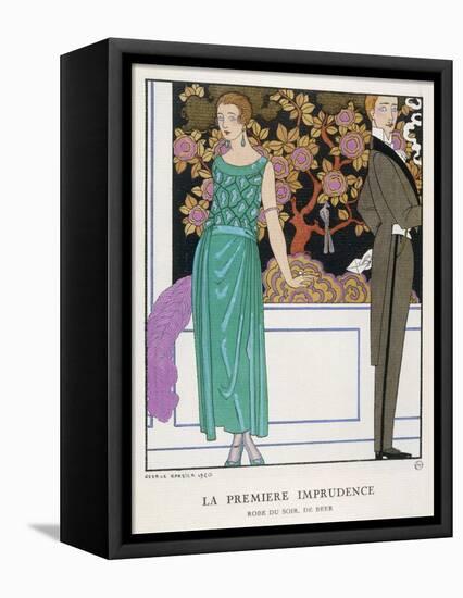 Jade Green Dress by Beer-Georges Barbier-Framed Premier Image Canvas