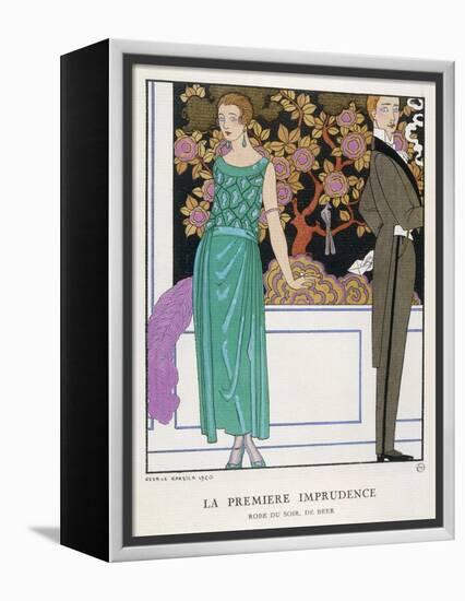 Jade Green Dress by Beer-Georges Barbier-Framed Premier Image Canvas