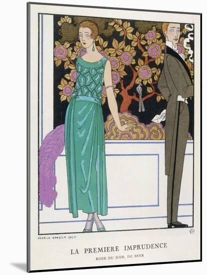 Jade Green Dress by Beer-Georges Barbier-Mounted Photographic Print