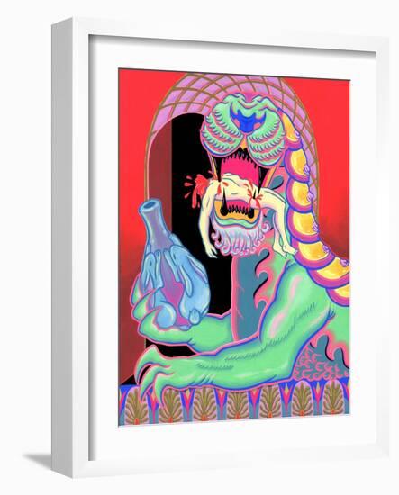 Jade Lion, 2021 (Acrylic on Panel)-Tsz Kam-Framed Giclee Print