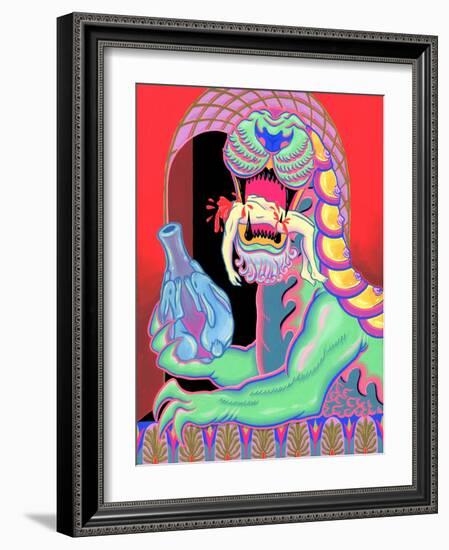 Jade Lion, 2021 (Acrylic on Panel)-Tsz Kam-Framed Giclee Print