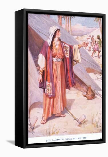 Jael Calling to Barak and His Men-Arthur A. Dixon-Framed Premier Image Canvas