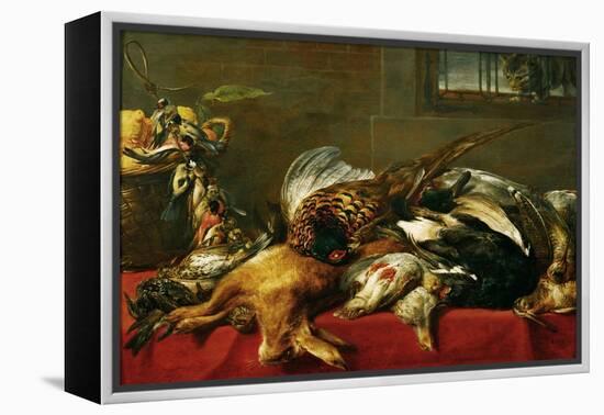 Jagdstilleben-Hunting still-life. Around 1640 / 50-Frans Snyders-Framed Premier Image Canvas