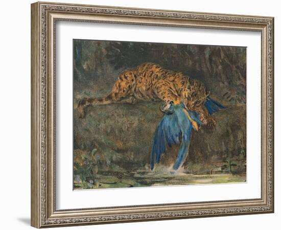 'Jaguar and Macaw', late 19th century-John MacAllan Swan-Framed Giclee Print