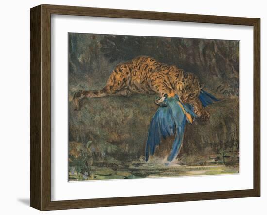 'Jaguar and Macaw', late 19th century-John MacAllan Swan-Framed Giclee Print