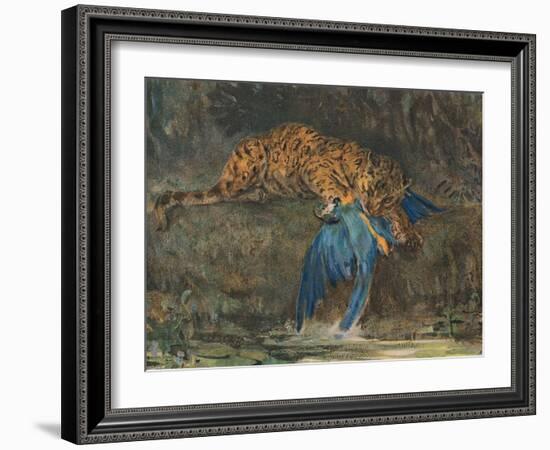 'Jaguar and Macaw', late 19th century-John MacAllan Swan-Framed Giclee Print