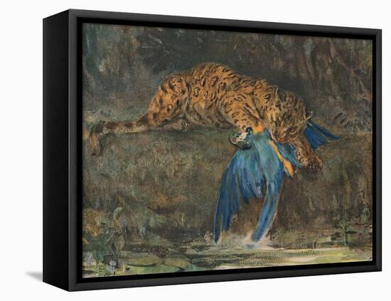 'Jaguar and Macaw', late 19th century-John MacAllan Swan-Framed Premier Image Canvas