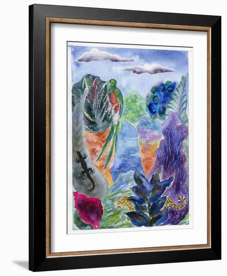 Jaguar and Quetzal, 2010-Louise Belanger-Framed Giclee Print