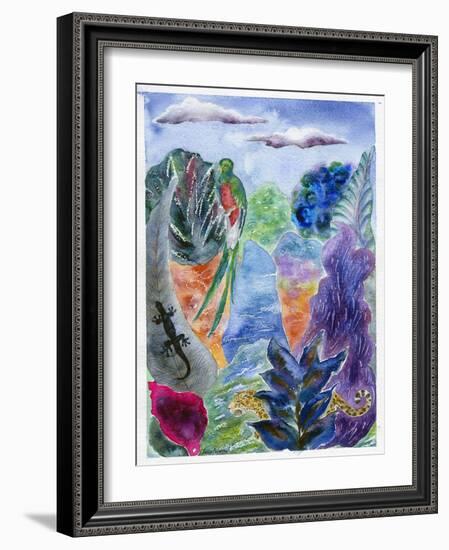 Jaguar and Quetzal, 2010-Louise Belanger-Framed Giclee Print