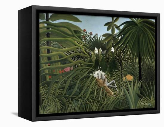 'Jaguar attacking a Horse', 1910-Henri Rousseau-Framed Premier Image Canvas