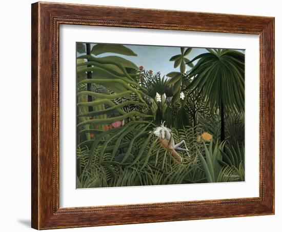 'Jaguar attacking a Horse', 1910-Henri Rousseau-Framed Giclee Print