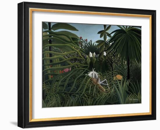 Jaguar Attacking a Horse, 1910-Henri JF Rousseau-Framed Giclee Print