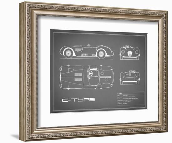 Jaguar C-Type-Grey-Mark Rogan-Framed Premium Giclee Print