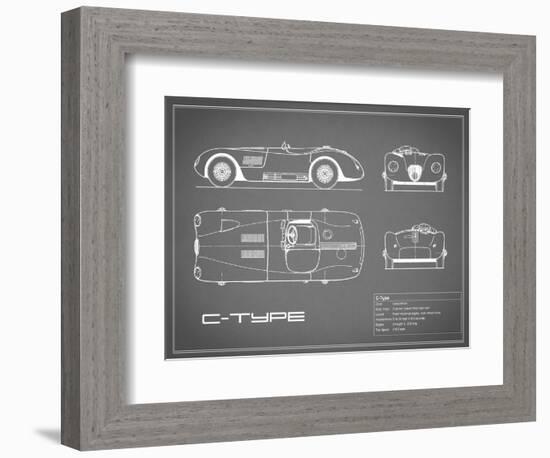 Jaguar C-Type-Grey-Mark Rogan-Framed Premium Giclee Print