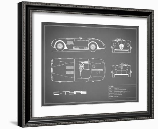 Jaguar C-Type-Grey-Mark Rogan-Framed Art Print