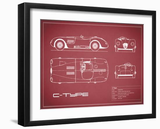 Jaguar C-Type-Maroon-Mark Rogan-Framed Art Print