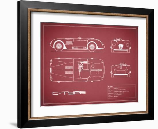 Jaguar C-Type-Maroon-Mark Rogan-Framed Art Print