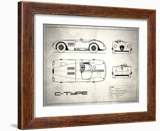 Jaguar C-Type White-Mark Rogan-Framed Art Print