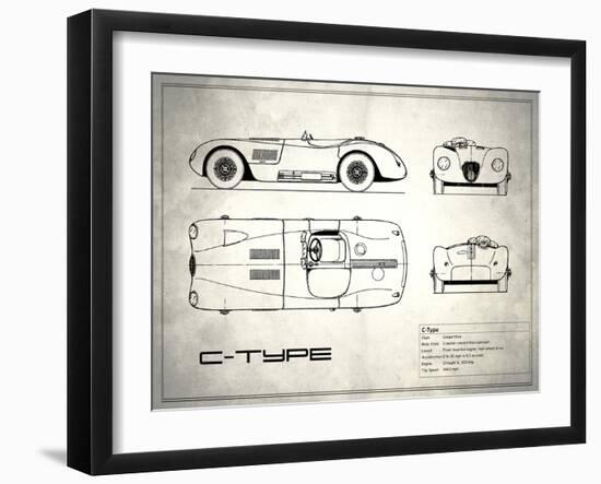 Jaguar C-Type White-Mark Rogan-Framed Art Print