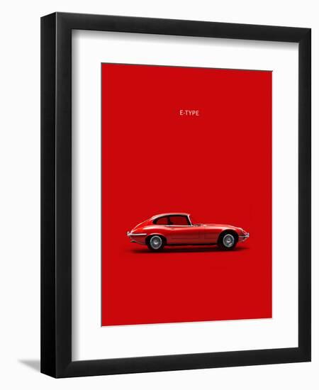 Jaguar E-Type Red-Mark Rogan-Framed Art Print