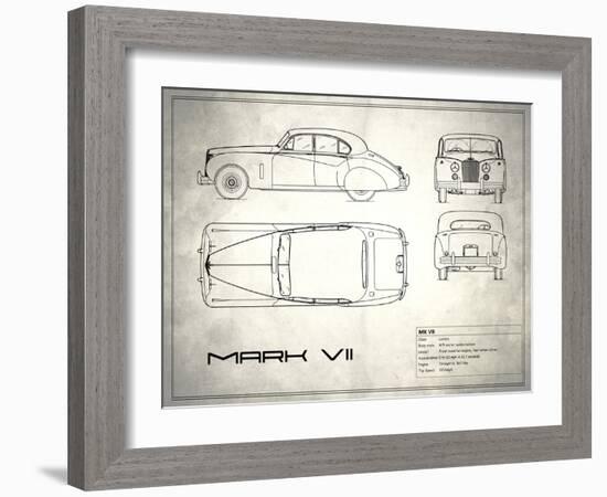 Jaguar Mk VII White-Mark Rogan-Framed Art Print