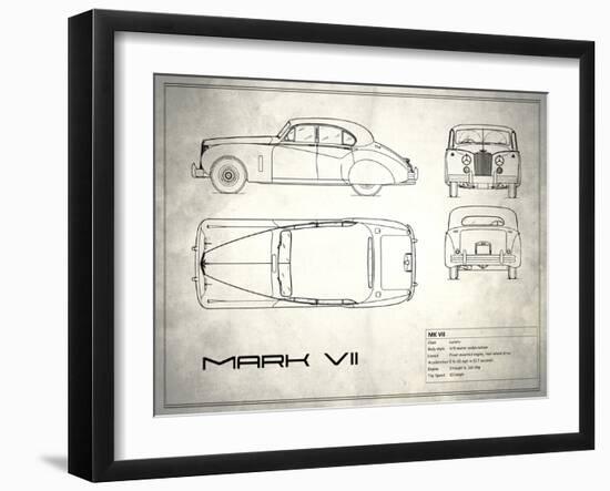 Jaguar Mk VII White-Mark Rogan-Framed Art Print