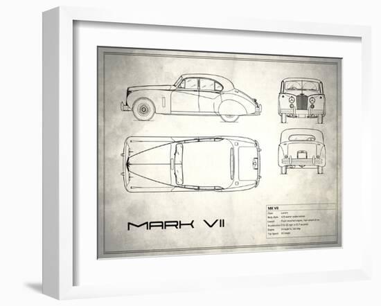 Jaguar Mk VII White-Mark Rogan-Framed Art Print