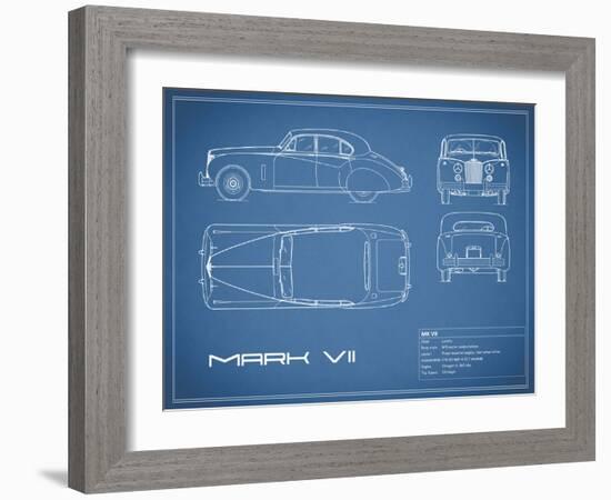 Jaguar MkVII-Blue-Mark Rogan-Framed Art Print