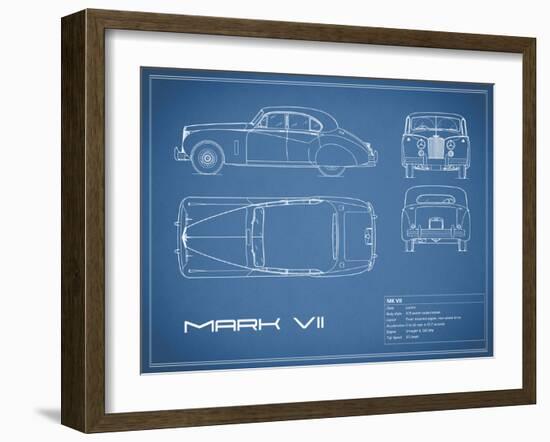 Jaguar MkVII-Blue-Mark Rogan-Framed Art Print