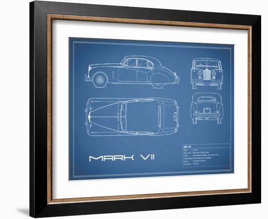 Jaguar MkVII-Blue-Mark Rogan-Framed Art Print