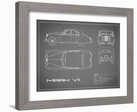 Jaguar MkVII-Grey-Mark Rogan-Framed Art Print