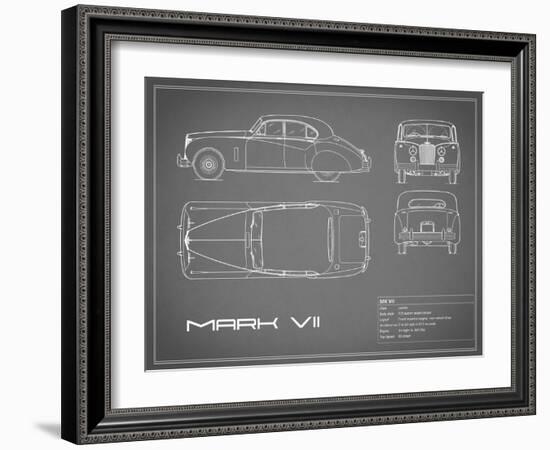 Jaguar MkVII-Grey-Mark Rogan-Framed Art Print