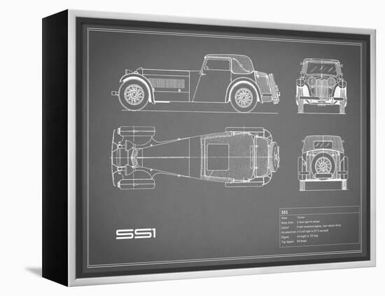 Jaguar SS1-Grey-Mark Rogan-Framed Stretched Canvas