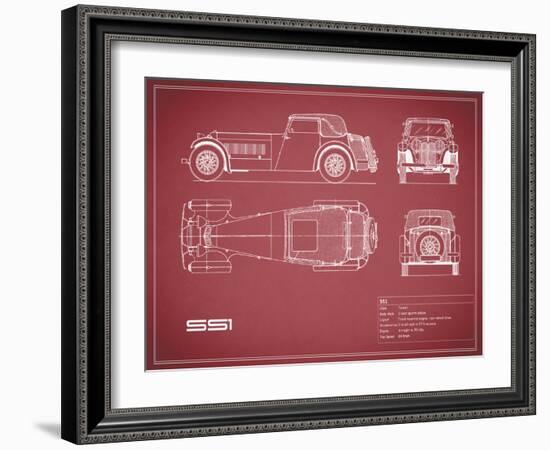 Jaguar SS1-Maroon-Mark Rogan-Framed Art Print