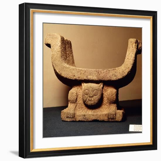 Jaguar Throne carved from lava stone, Pre-Columbian from Manaos, Ecuador-Unknown-Framed Giclee Print