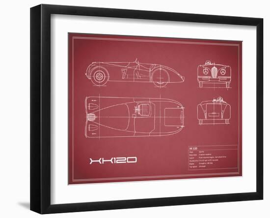 Jaguar XK-120-Maroon-Mark Rogan-Framed Art Print