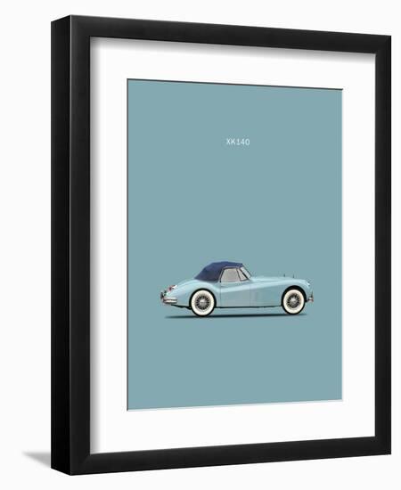 Jaguar XK140 Blue-Mark Rogan-Framed Art Print