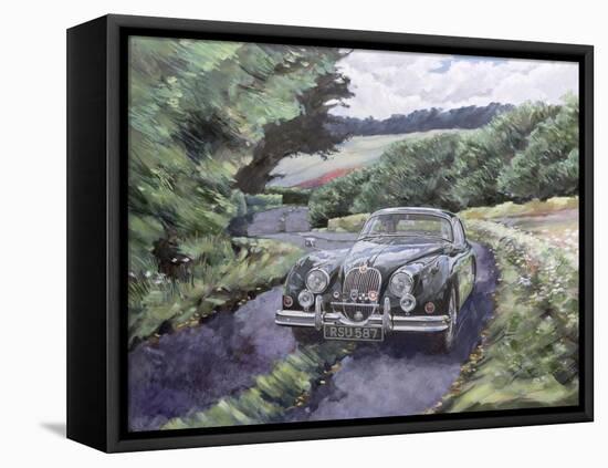 Jaguar Xk150 Cruising-Clive Metcalfe-Framed Premier Image Canvas