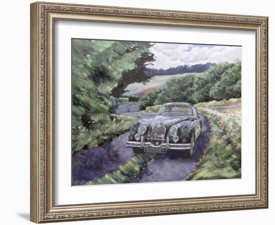 Jaguar Xk150 Cruising-Clive Metcalfe-Framed Giclee Print