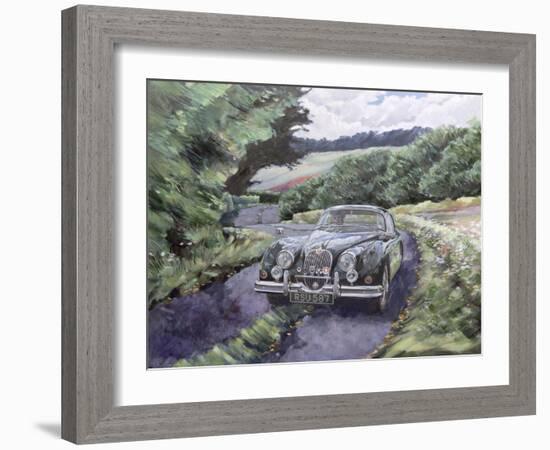 Jaguar Xk150 Cruising-Clive Metcalfe-Framed Giclee Print