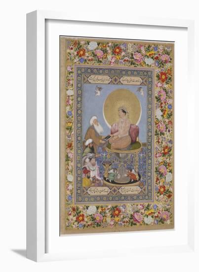 Jahangir Preferring a Sufi Sheikh to Kings, C. 1618-Bichitr-Framed Giclee Print