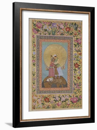 Jahangir's Dream. Abbas I, Shah of Persia and Jahangir, Emperor of India, C. 1620-Abu al-Hasan-Framed Giclee Print