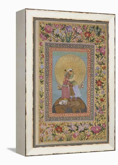 Jahangir's Dream. Abbas I, Shah of Persia and Jahangir, Emperor of India, C. 1620-Abu al-Hasan-Framed Premier Image Canvas