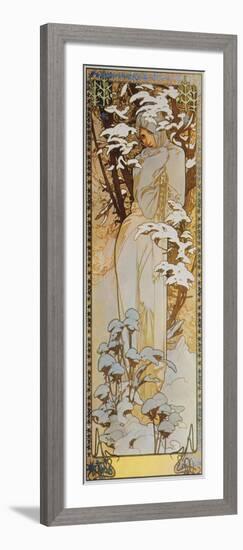 Jahreszeiten: Der Winter, 1900-Alphonse Mucha-Framed Giclee Print