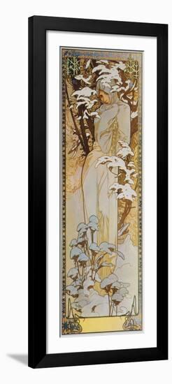 Jahreszeiten: Der Winter, 1900-Alphonse Mucha-Framed Giclee Print