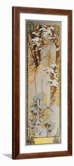 Jahreszeiten: Der Winter, 1900-Alphonse Mucha-Framed Giclee Print